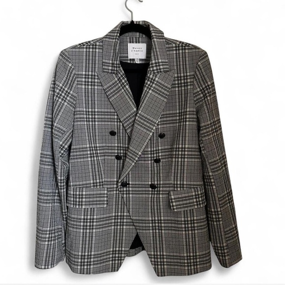 Maison D’Amelie Jackets & Blazers - Maison D'Amélie Black and White Plaid Blazer Medium
